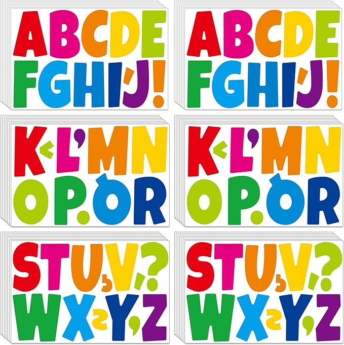 Large Letter Stickers Bulletin Boards Letters Alphabet Stickers Vinyl Self Adhesive Sticker Letters for Poster Bulletin Boards Window Door Mailbox Crafts Classroom Home Decor(Colorful,3 Inch)