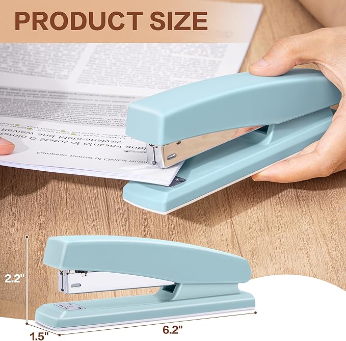 Deli Stapler, Desktop Staplers, 25 Sheet Capacity, Includes 1000 Staples and Staple Remover, Blue