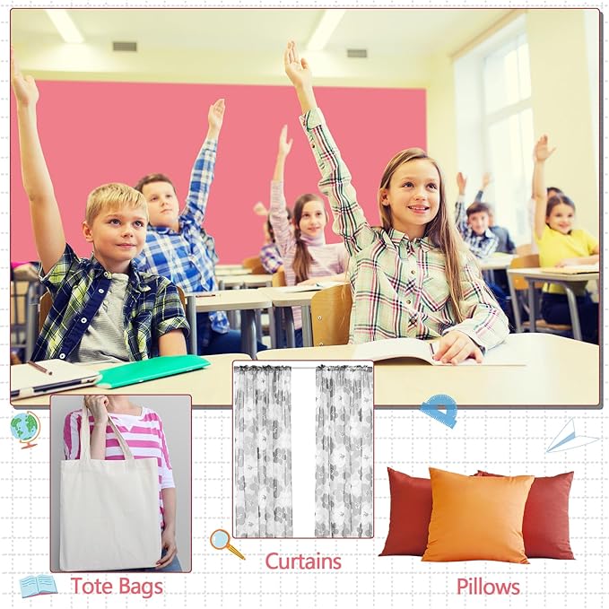Mindsoft Bulletin Board Fabric 48 '' x 107 '' Class Fabric for Classroom Bulletin Board Decor, Pillows, Curtains, Crafts(Coral Pink)