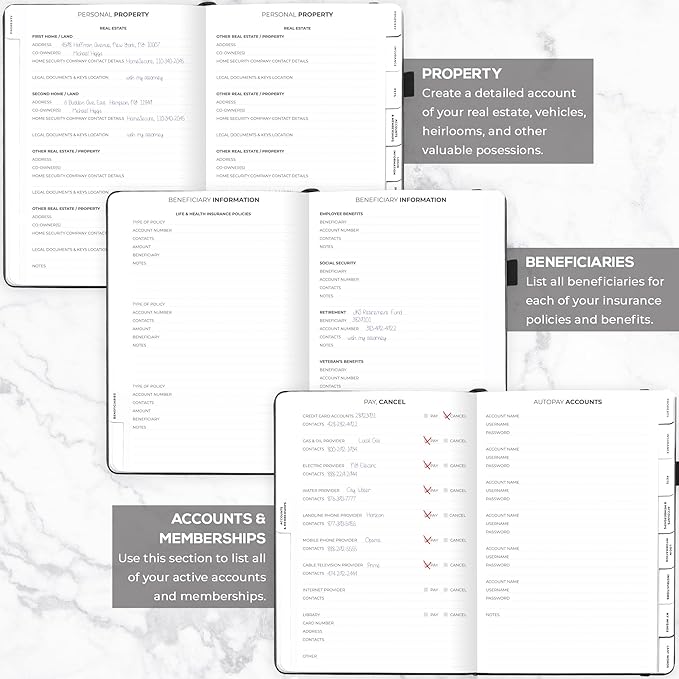 Clever Fox End of Life Planner – Final Arrangements Organizer for Beneficiary, Will Preparation, Last Wishes & Funeral Planning, A4 (Black)