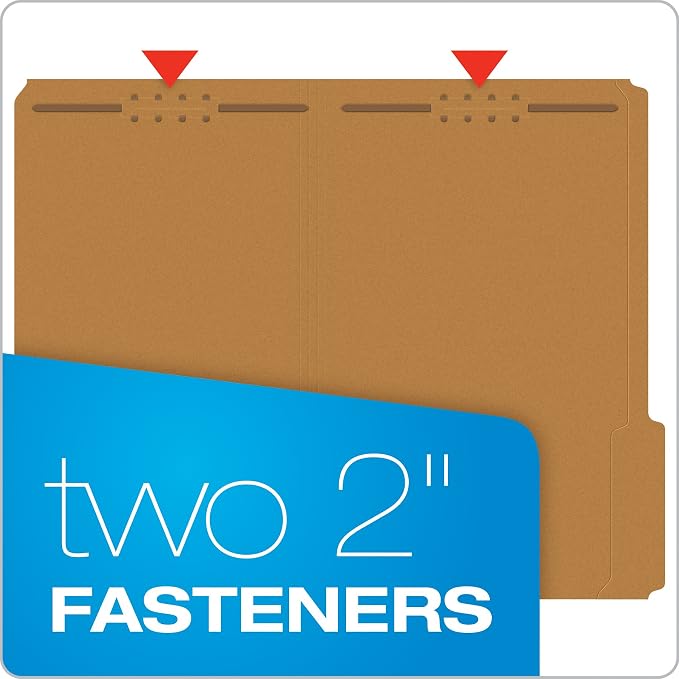 Pendaflex FK312 Pendaflex Kraft 2-Fastener Classification Folder with 1/3 Cut Tabs, 50/Box, Brown, Legal