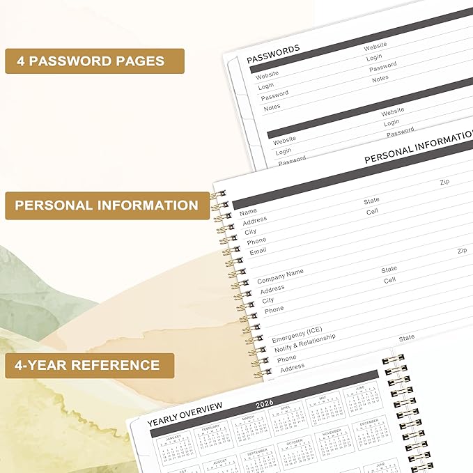 2026-2029 Monthly Calendar Planner - 9" × 11", Large 3 Year Monthly Planner, JUL. 2026 - JUN. 2029, Large Calendar with Tab, Premium Paper, Back Pockets, Sturdy Cover