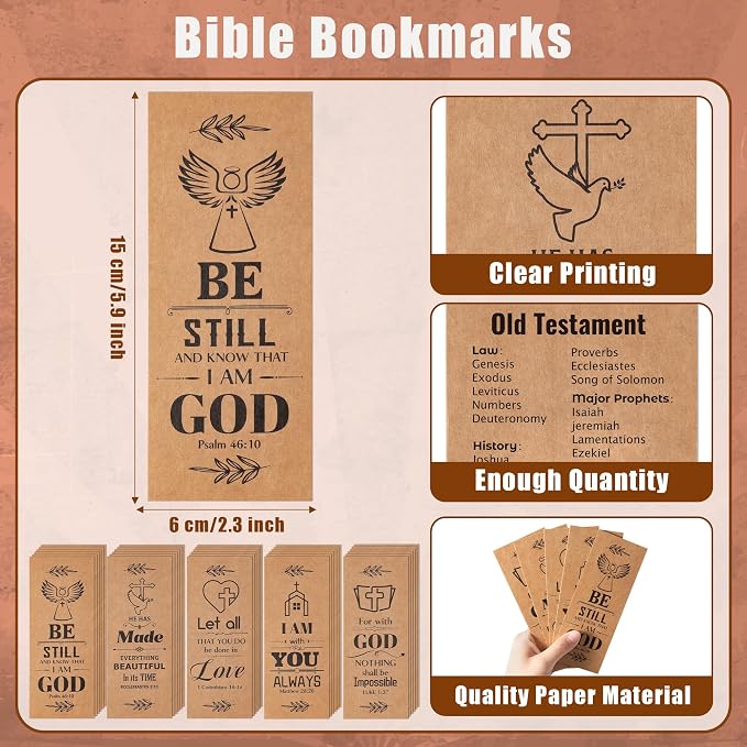 Haooryx Christian Bible Pen Bookmark - 30-Piece Christian Bible Verse Bamboo Inspirational Pen Scripture Biblical Bookmark Set Sunday School Church Religious Multi-Item Party Favor Packs Gifts Bulk