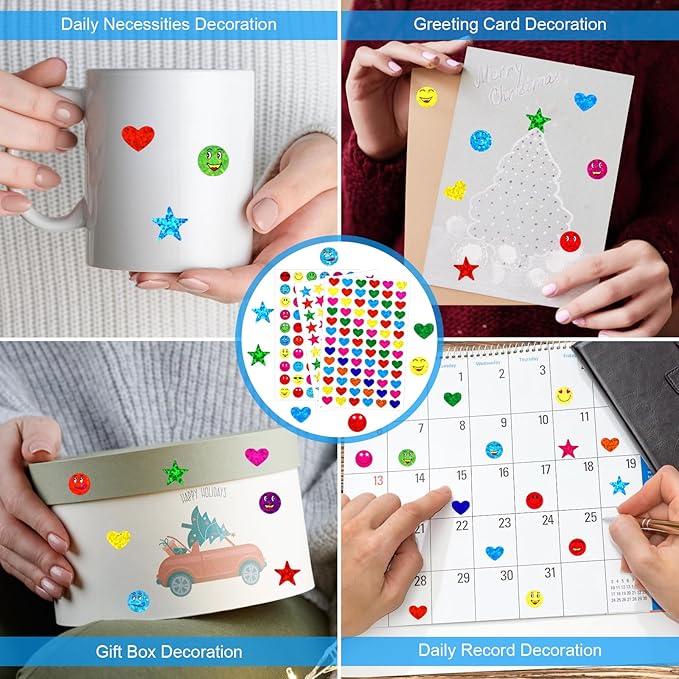 1980 Pcs Star Stickers for Kids Mini Stickers Foil Stickers for Kids Reward, Behavior Chart, Student Planner and School Classroom Teachers UonBexj