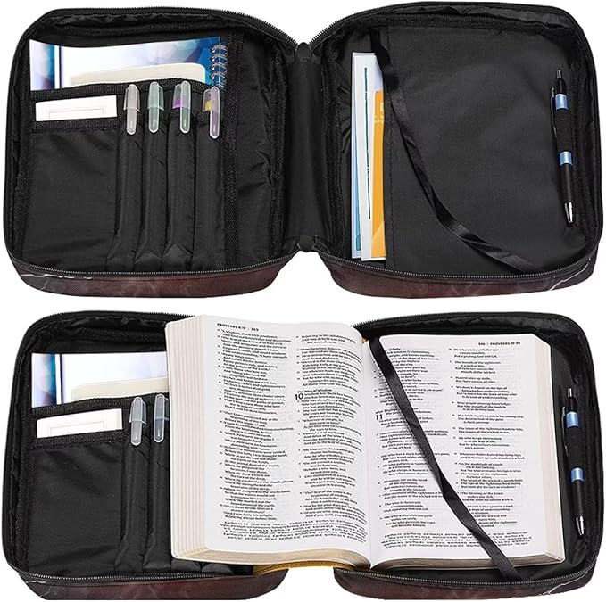 Ice Fire Rugby Football Printed Bible Covers for Men Large Size Bible Tote Bag Bible Carrying Case Bible Book Protective Bag with Handle and Zippered Pocket Church Accessories