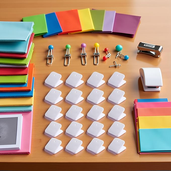 GANPUB 20Pcs White Plastic Chip Bag Clips Sealing Food Clips Snack Bag Clips Photo Clips Binder Clips Paper Clamps Hinge Clips Tape Adhesives and Fasteners