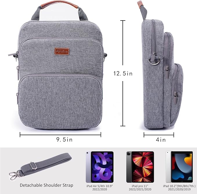 Aplufine Large Book Sleeve with Zipper, Book Pouch(9.5 X 12.5), Book Protector Pouch, Book Sleeve for Book Lovers, Book Cover, Book Carrying Case for Book Accessories, Study Suppliers