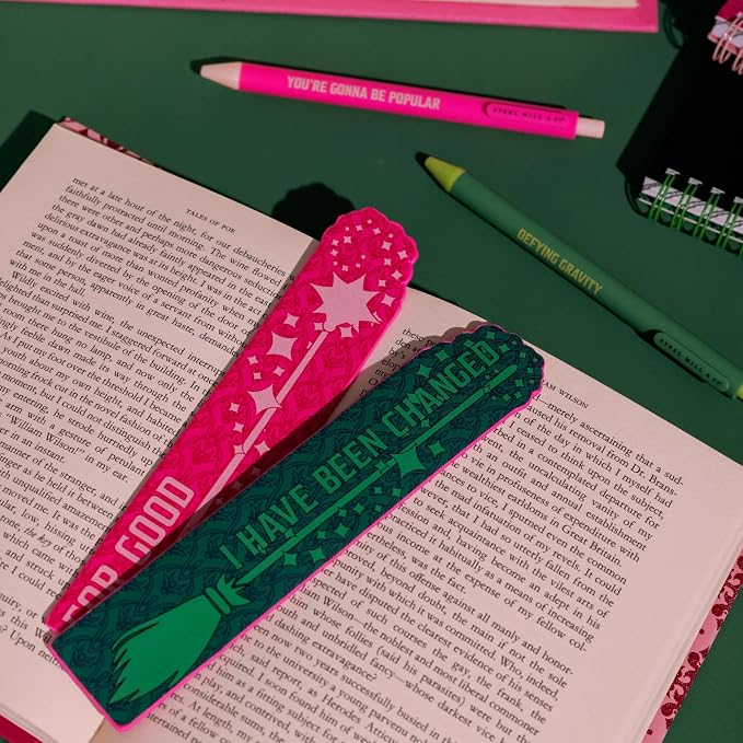 Steel Mill & Co Wicked Bookmark in Leatherette with Case, Theater Lovers Book Accessories (I Have Been Changed for Good)