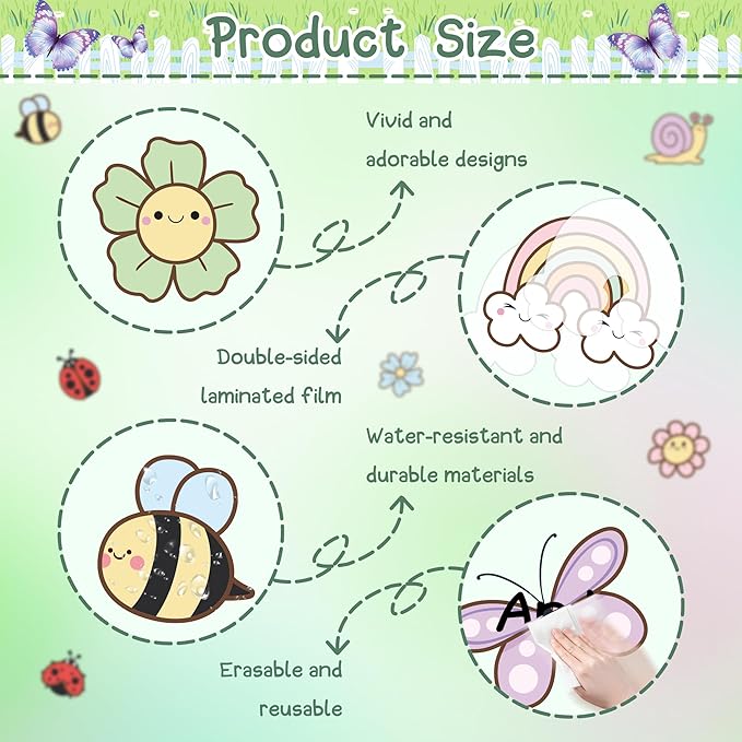 Spring Bulletin Board Adventures in Learning Classroom Decoration Spring Flower Signpost Paper Cutouts Spring Bulletin Board Set for Teacher Classroom School Office Chalkboard Wall Supply
