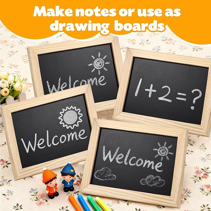1 Pack Mini Chalkborad Sign Small Chalk Board with Unfinished Wood Frame,4 x 6 Inch