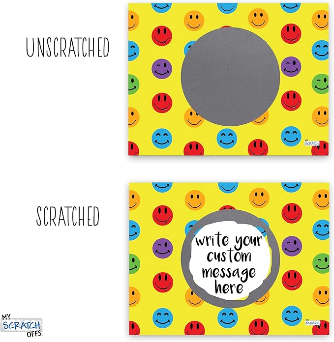 My Scratch Offs Scratch-Off Card Prizes for Kids Students Smiley Teacher Rewards Supplies for The Classroom 20 Pack