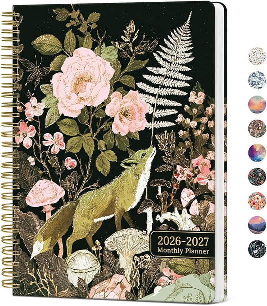 Monthly Planner 2026-2027, Aesthetic 2 Year Months Planner Calendar, 24-Months from January 2026 - December 2027, 26-27 Monthly Calendar Planner, Perfect for School Office Home, 7" x 10" - Wildwood Fox