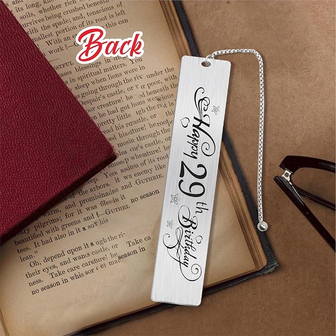 Jzxwan Happy 29th Birthday Gifts for Women Men, 29 Year Old Birthday Bookmark Gift for Her Him, 29 Bday Presents Decorations for Girls Boys