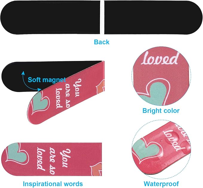 Inspirational Quotes Magnetic Bookmarks Encouraging Bookmarks Clips Magnet Page Markers Positive Magnetic Page Bookmark for Students Teachers School Home Office Supplies(30 Pcs)