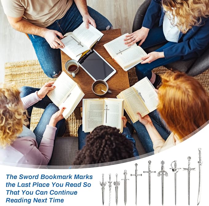 10 Styles Antique Swords Bookmark Set - 40 Pieces, Knife Charms, Keychain Pendants for Book Lovers DIY Bookmarks, Necklace, Bracelets