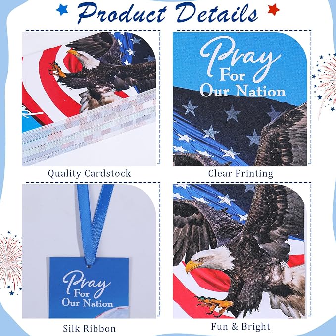 Dispowreath 60 Pcs Patriotic Psalm 33: 12 Religious Christian Bookmarks Church Bookmarks Gift for Men Women Church Home Party Favors