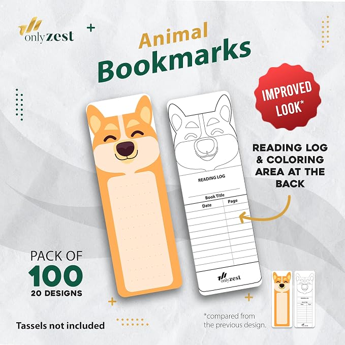Fun Bookmarks in Bulk for Kids - 100 Pack Kids Book Mark for Reading, Gifts for Students from Teachers, Bookmarks for Boys, Girls, Classrooms Rewards, Reading Incentives