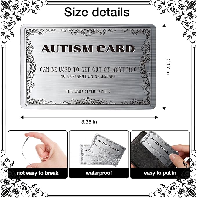15 Pcs Double-Sided Autism Communication Cards, PVC Wallet-Size Communication Aid for Social Situations, Plastic Cards Set for Friends & Family