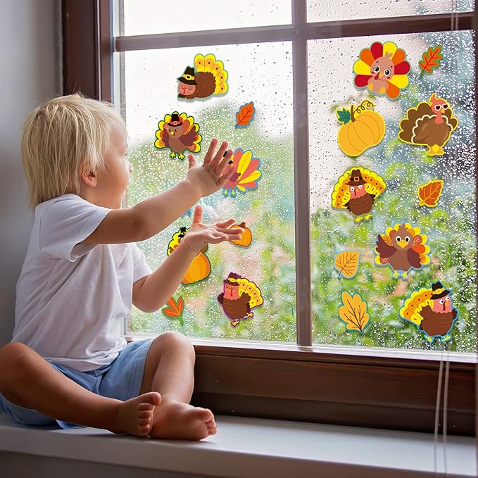 Thanksgiving Cutouts Fall Turkey Maple Leaves Pumpkin Classroom Bulletin Board Decorations Give Thanks Theme Party Supplies for Autumn Theme Party Toddler Kids Students Classroom Decors