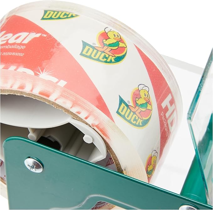 Duck HD Clear Packing Tape Dispenser Heavy Duty Packaging Tape Gun for Packing Boxes,Shipping and Moving - Includes 1 Refill Roll of HD Clear 1.88 in. x 50 Yards - Foam Handle (287398),(Pack of 4)