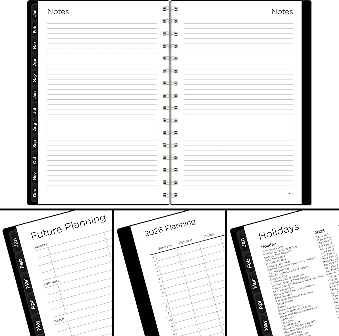 Mead 2026 Planner, Weekly & Monthly, 15-Month, 5-1/2" x 8-1/2", Small, Basic, Black (CRW4200526)
