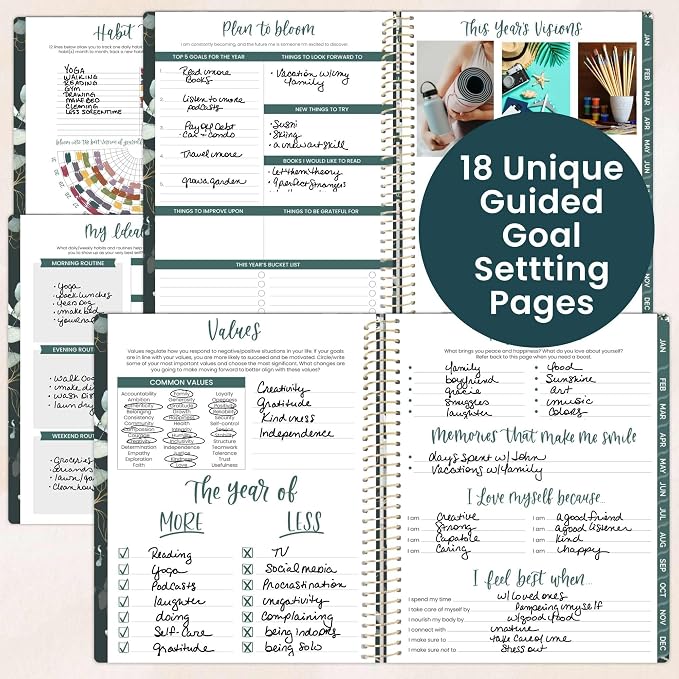 bloom daily planners 2026 Planner (January to December) - 8.5” x 11” Weekly & Monthly Dated Agenda Organizer Book with Stickers & Tabs - Flexible Soft Cover - Eucalyptus, Green