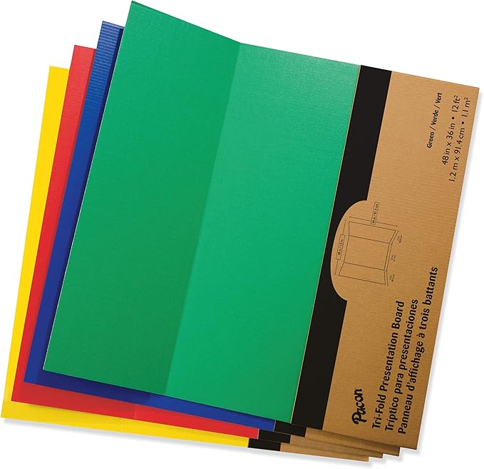 Pacon Corrugated Presentation Board, 48-Inchx36-Inch, Assorted 4 Colors (37654)