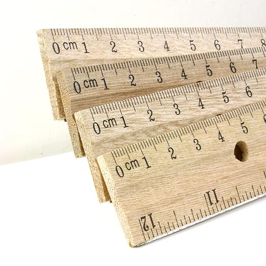 BAZIC Products Wooden Ruler – Single Metal Edge Drafting Ruler for Measuring, Drawing & Crafting, Wooden Straight Edge Ruler for School & Office, 12 Inch, 288-Packs