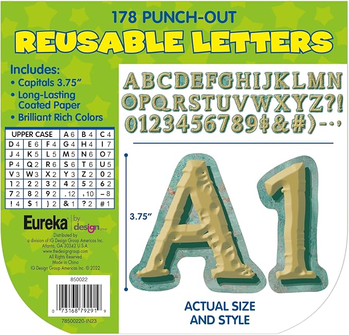 Eureka Curiosity Garden Letter, Number, Punctuation Mark, and Symbol Classroom Decorations for Teachers, 3.8" H, 178 Pieces