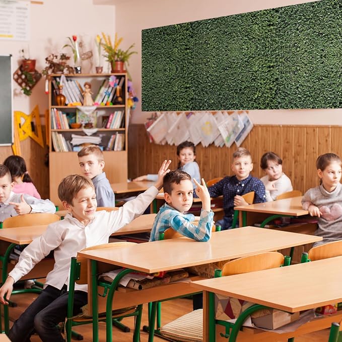 Mindsoft Bulletin Board Paper 48'' x 107'' Class Boards for Classroom Bulletin Boards Everyone is Welcome Classroom Board Decor Pillows Curtains Crafts(Greenery,1 Pc)
