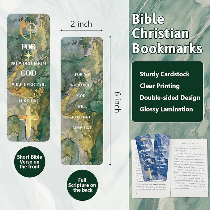 100 Pack Bookmarks with Bible Verses, Double-Sided Designs Inspirational Christian Bookmark for Women & Men Reading Lover Bible Book Markers for Classroom Church