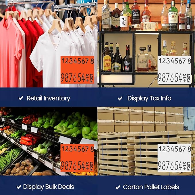 Perco White & Red Pricing Labels for Monarch 1136 28,000 Labels, 2 Sleeves, 16 Rolls Combo Pack Includes Label Scraper & Ink Rolls