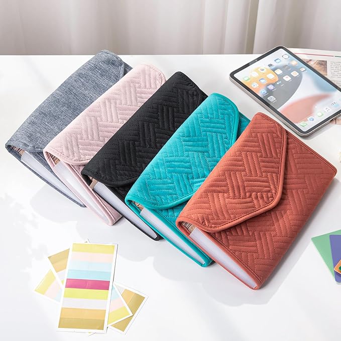 Fabric Bill Organizer with Pockets 10x6 Receipt Organizer for Business - Receipt Holder Organizer - Cash Organizer -Coupon Holder - Money Organizer for Cash- Small Accordion File Organizer