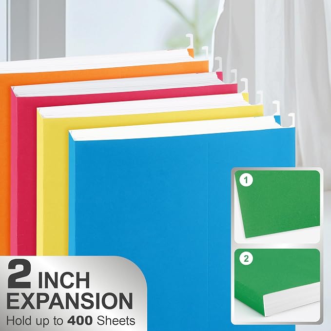 Legal Size Hanging File Folders,25 Packs Legal Hanging File Folders,Green Legal Size Hanging Folders,9.2'' × 14.8'',Hanging Folders for Filing Cabinet,1/5 Adjustable Tabs for Office,School,Home