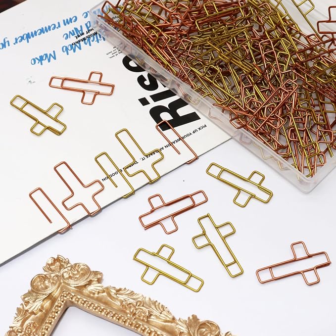 50Pcs Cross Paper Clips, Versatile Bible Paper Clips Journaling Paper Clip, Great Bookmarks for Bible Study Supplies/Christian Office and Home(Gold+Rose Gold)
