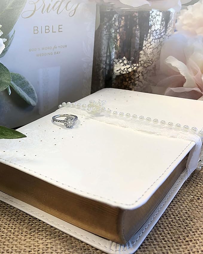Printualist Personalized Bride’s Bible with Custom Photo and Text, White, KJV, King James Version, Red Letter Edition, Comfort Print, Faux Leather