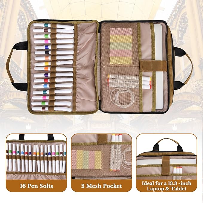 ZHIERNA Tactical Bible Cover for Men, Double Layer Large Bible Case Church Bag with Multiple Pockets, Bible Carrying Case for Women with Top Handle and Shoulder Strap