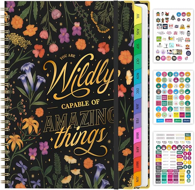 Academic Planner 2026–2027, A4 Hardcover Weekly Monthly Planner, Large 8.5" x 11" School Year Planner July 2026 to July 2027, with Bookmark, Pocket Folder and Sticky Notes, ‎Grounded Magic