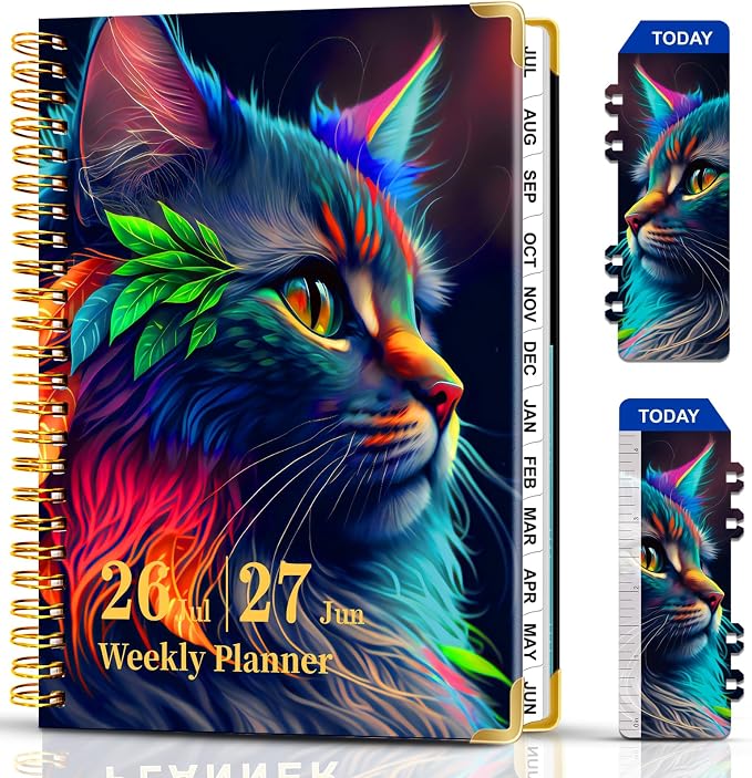 2026-2027 Weekly Planner from Jul 2026 - Jun 2027, 6.3" X 8.5" Monthly Planner for Women Men, Daily Planner with Monthly Tabs, Agenda Planner for School/Work, Calendar Planner 2026-2027