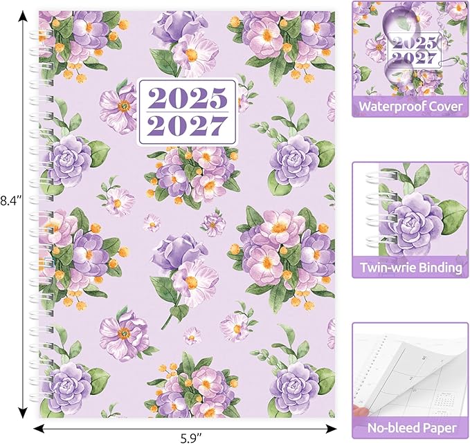 KONVINIT 2026-2027 Monthly Planner, 30 Months Calendar 2025 Planner - Runs From July 2025 Until December 2027-5.9'' x 8.4'' - Purple Monthly Planner 2025-2027 for Office Supplies