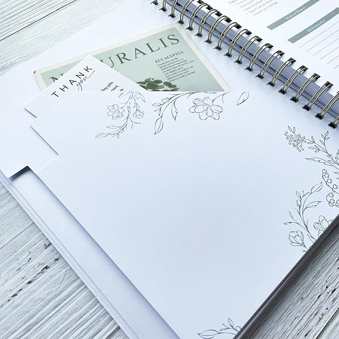 Bride Squad Wedding Planner Book and Organizer | Bridal Wedding Planner Book with Countdown Calendar & Checklists | A Thoughtful Engagement Gifts for Couples, Green Floral