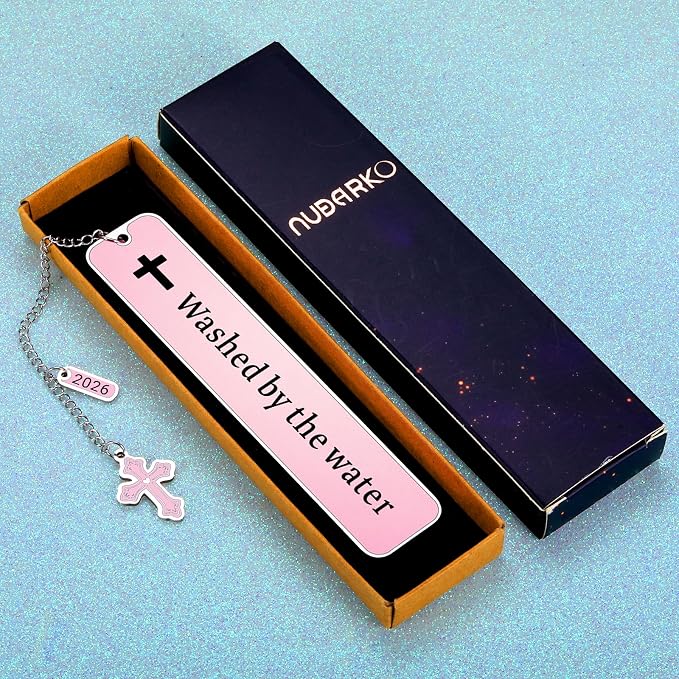 Baptism Gifts for Girl Women Adults Pink Bible Bookmark Christening Baptism Gifts for Girls Women Adult Boys Teens,Confirmation First Communion Bookmark,Christening Baptism Bookmark for Women Girls