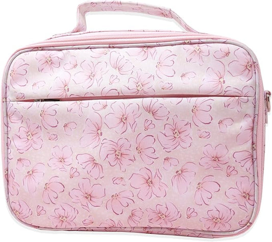Idyllic Grace - Frolicking Flowers Bible Cover - Zippered Bible Carrying Case - Cross Body Strap - Bible Accessories - Christian Gifts - Holds Pens & Notes - Size: 7.5 x 10 x 2.5 inches
