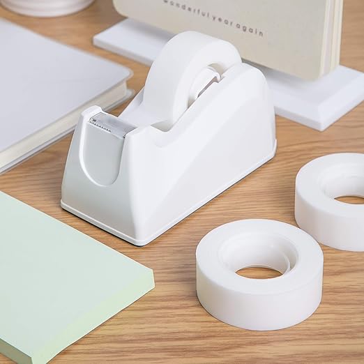 Amazon Basics Tape with Dispenser, 1" Core, Clear, 3/4" x 1300"(36 yds), 16 Count (Pack of 16), 256 Rolls