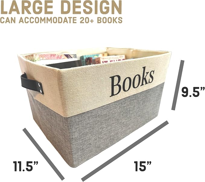 Book Storage Box with stylish design. Keep all of your Books in one easy space saving box. Great for for home storage or for classroom.
