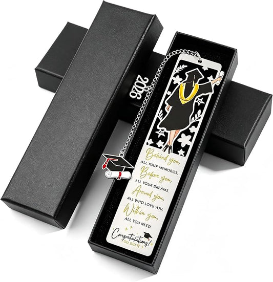 Class of 2026 Graduation Gifts for Women Her - High School College Graduation Gift Ideas for Graduates - Inspirational Bookmark with Gift Box, Congrats Grad Sentimental Keepsake (Graduation)