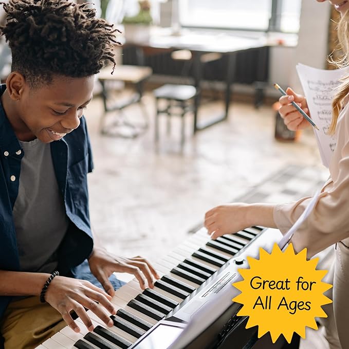Kits Grand Staff Dry Erase Magnetic Music Theory Board with 35 Note Magnets and Marker (9 x 11.5 Inches) - Piano Teaching Tool, Music Staff Whiteboard, Keyboard Practice Aid