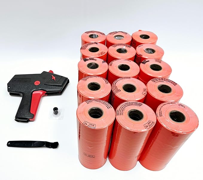 Monarch 1110 Price Gun 1110-01 -Includes Case of Genuine Fluorescent Red Labels, Label Scraper & Ink Rollers