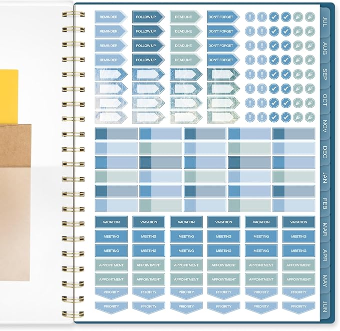 Cambridge Planner 2026-2027 Weekly & Monthly Academic 12-Month July-June, 8-1/2" x 11", Oceana (1799-905A)
