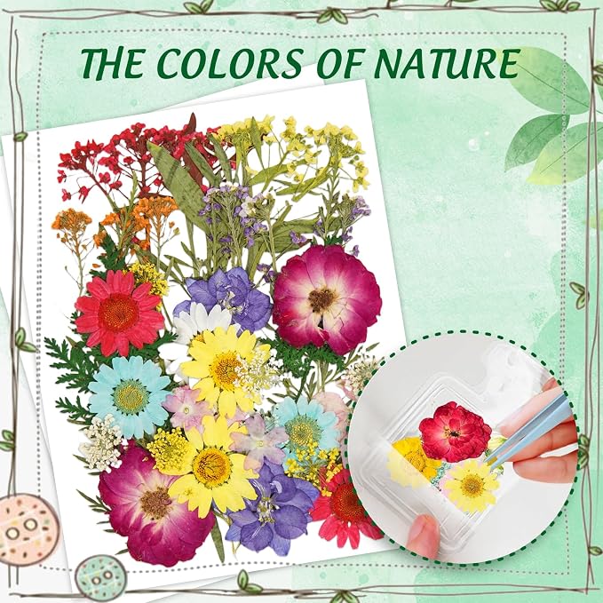 Large Size Bookmark Set, Pressed Flowers Bookmark Set, Bookmarks Making kit, Include Real Flowers Leaves, Cute Glass Bottle Shape, Handmade DIY with Tweezers Puncher Colorful Tassels